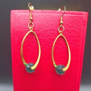 Pretty Handmade Gold & Crystal Earrings
